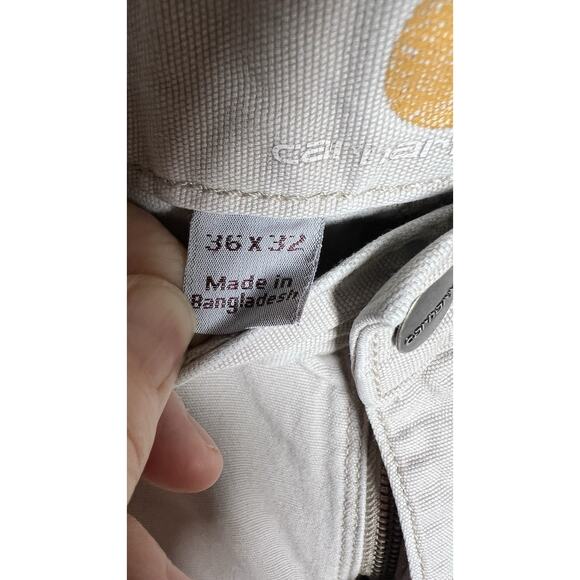 Carhartt Rugged Flex Relaxed Fit Canvas Work Pants Mens 32x36 Light Tan - Picture 7 of 11